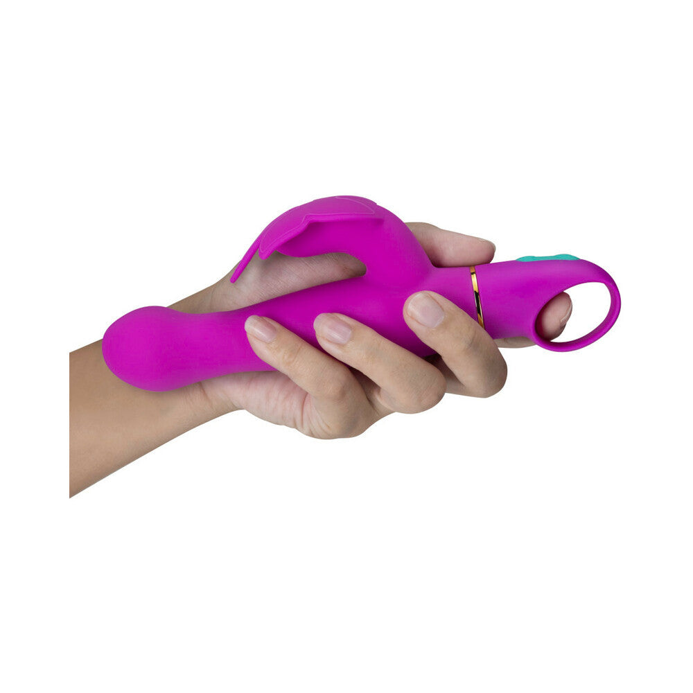 Aria Naughty AF Silicone Dual Stimulation Vibrator Plum - Fantasies Boutique