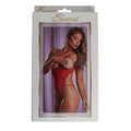 Magic Silk Mesh Cupless & Crotchless Teddy Red Queen - Fantasies Boutique
