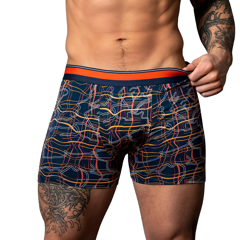 Male Power Soo Cumfy Boxer Brief Navy/Orange XL