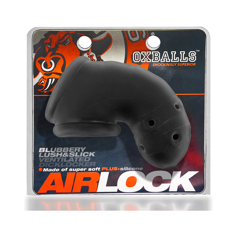 OxBalls Airlock Air-Lite Vented Chastity Black Ice - Fantasies Boutique