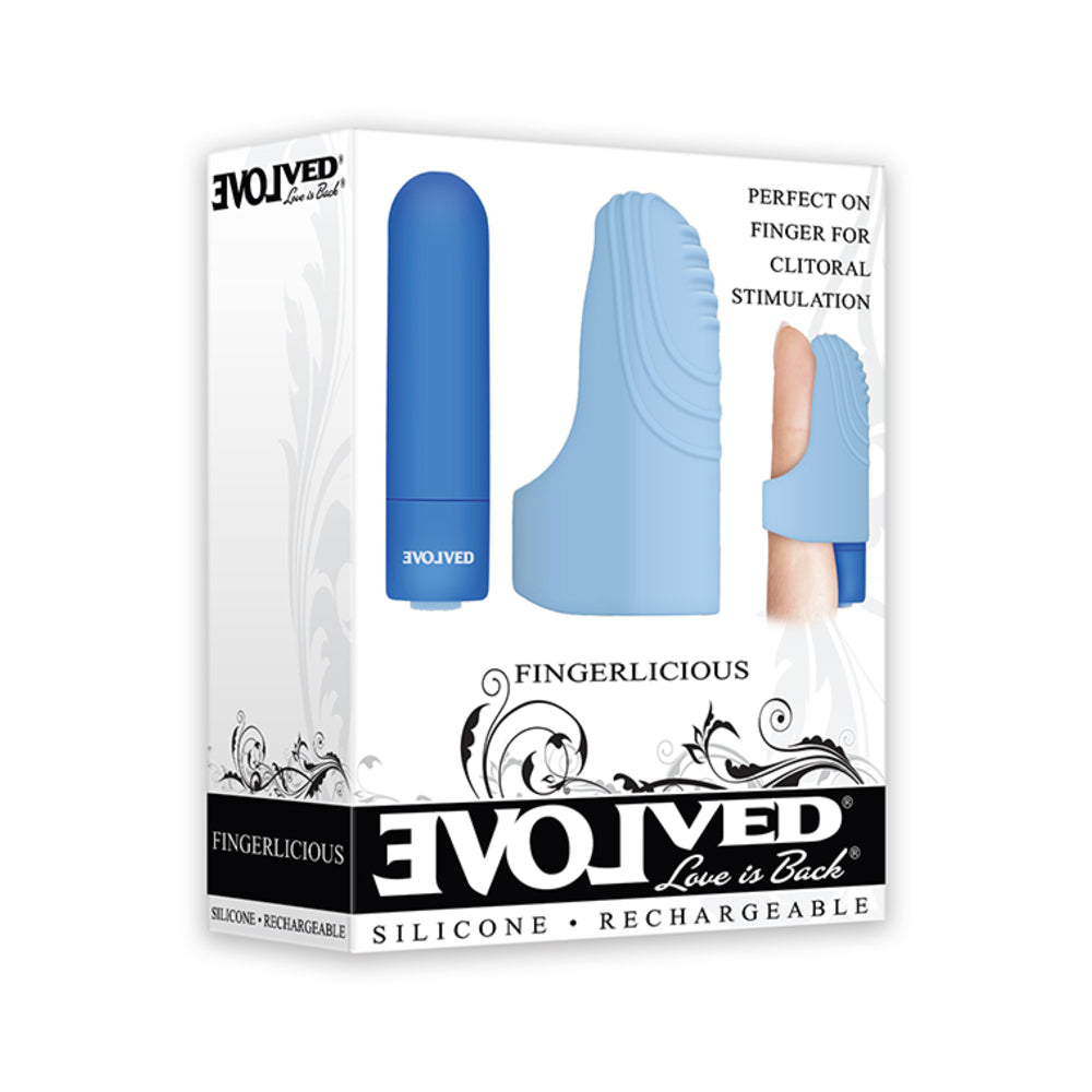 Evolved Fingerlicious Rechargeable Silicone Finger Vibrator Blue - Fantasies Boutique
