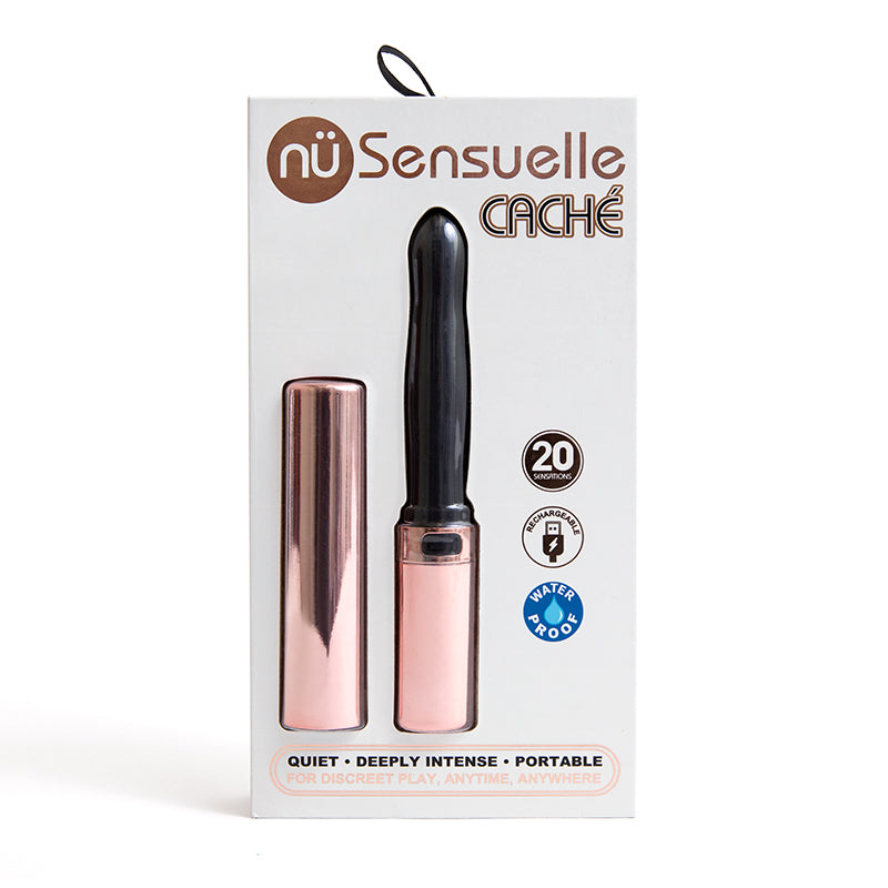 Nu Sensuelle Cache 20-Function Vibe Rechargeable Rose Gold/Black - Fantasies Boutique