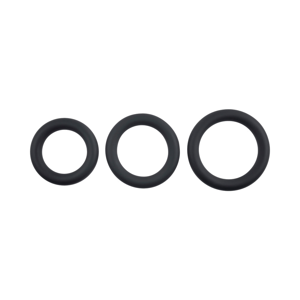 Selopa 3 Ring Circus Cock Ring Set Silicone Black - Fantasies Boutique