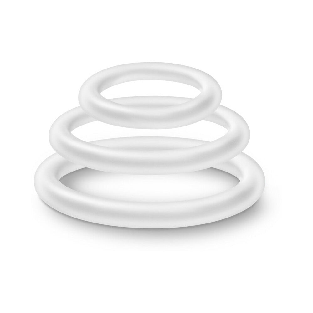 Blush Performance VS4 Pure Premium Silicone Cockrings 3-Pack Set White - Fantasies Boutique