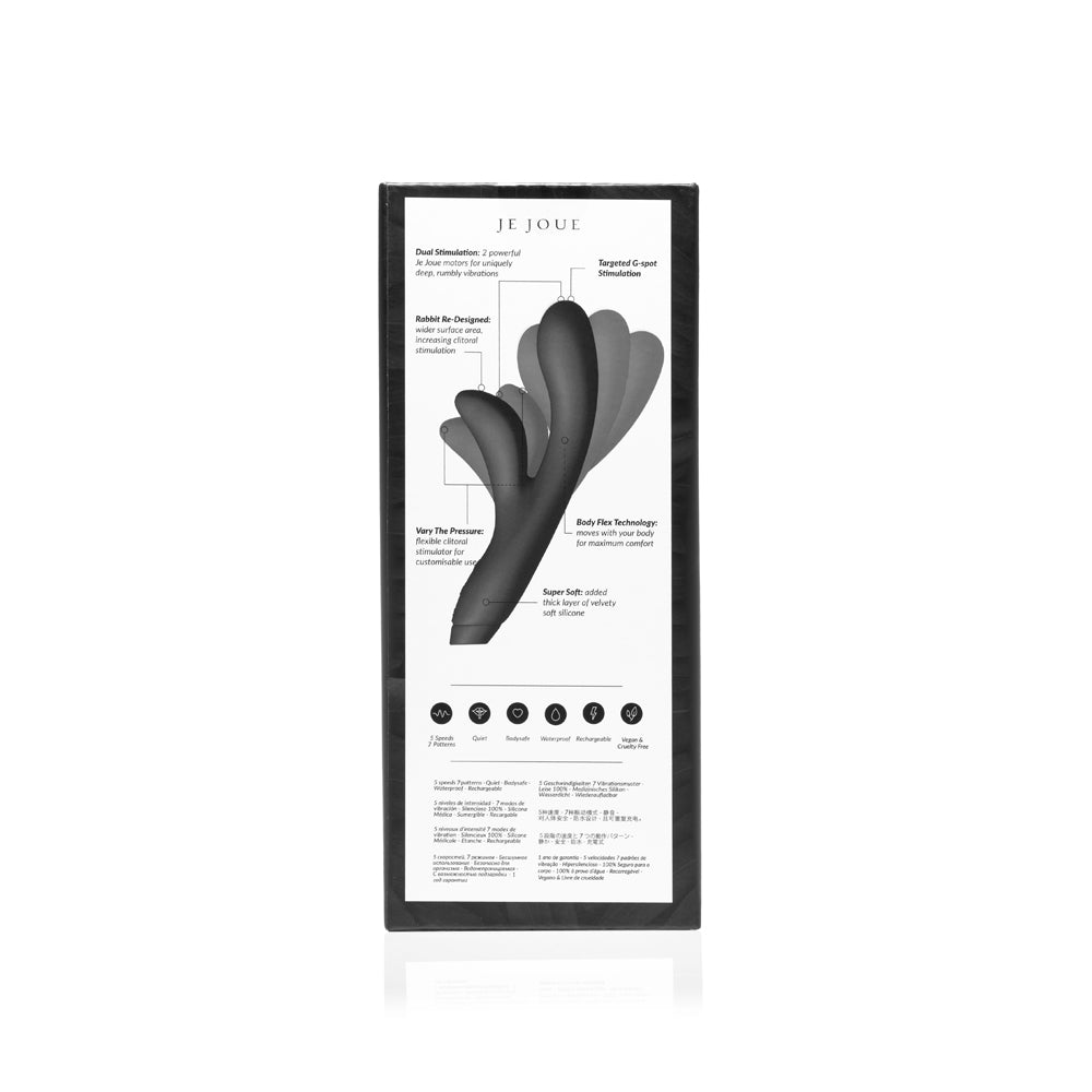Je Joue Hera Flex Rechargeable Flexible Silicone Rabbit Vibrator Black - Fantasies Boutique
