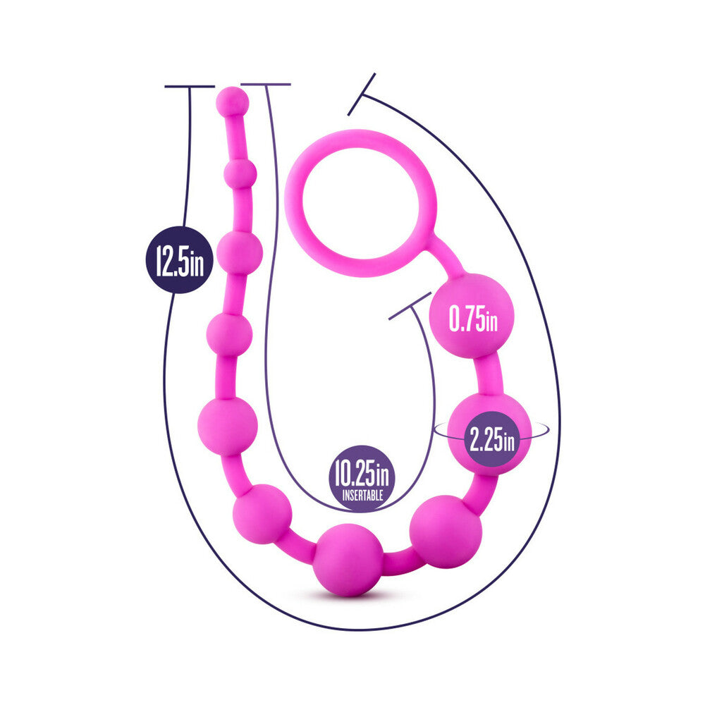 Blush Luxe Silicone 10 Beads for Anal Play Pink - Fantasies Boutique