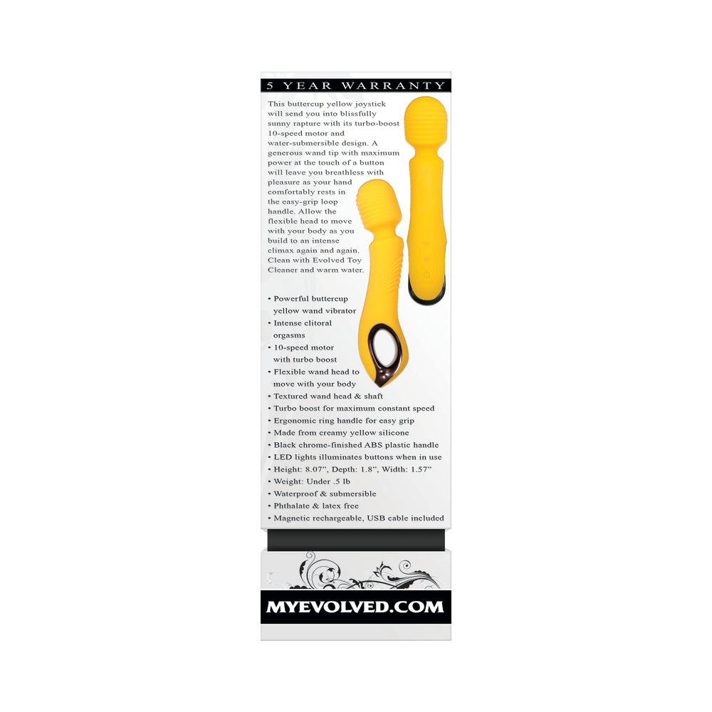 Evolved Buttercup Rechargeable Silicone Wand Vibrator Yellow - Fantasies Boutique