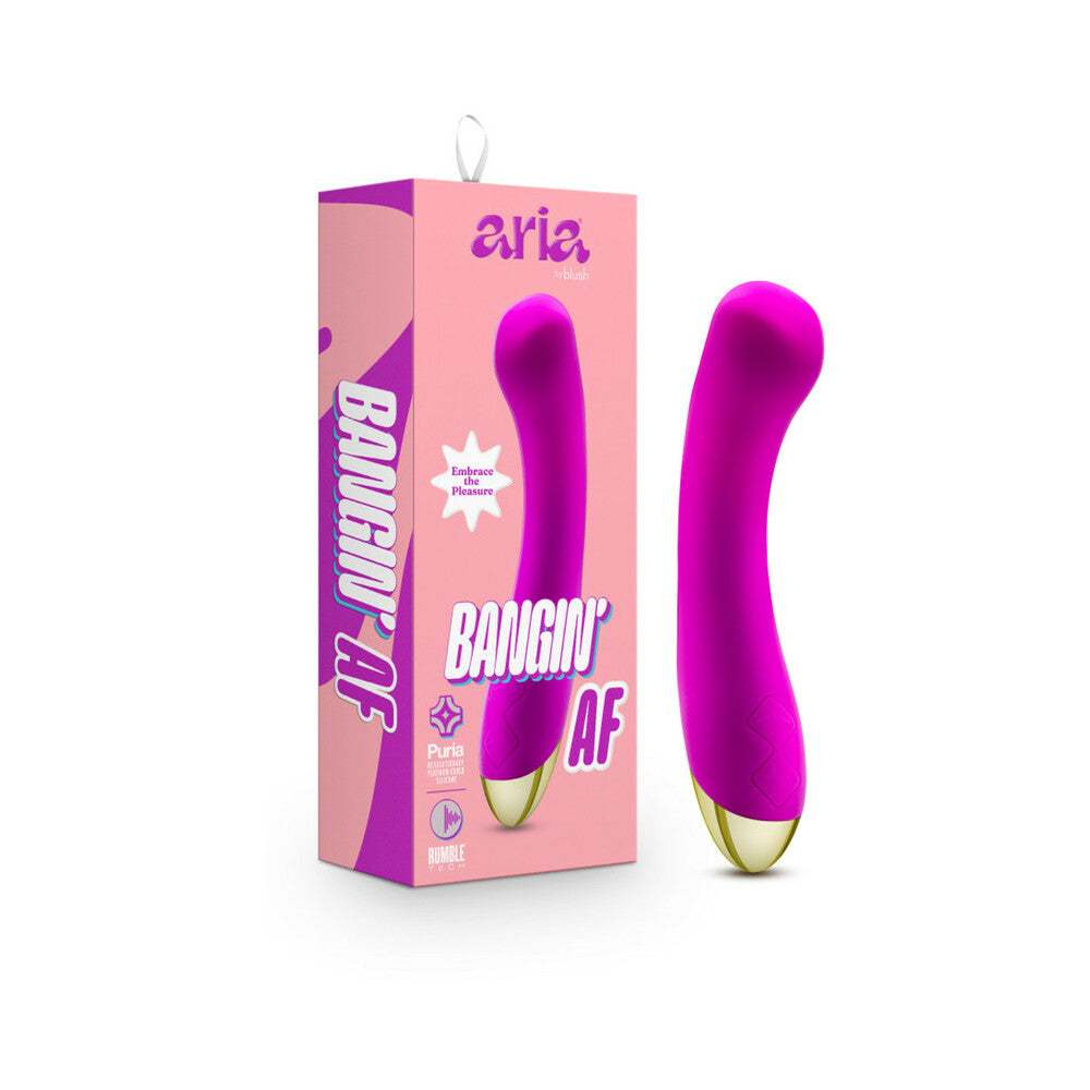 Aria Bangin' AF Rechargeable Silicone G-Spot Vibrator Purple - Fantasies Boutique