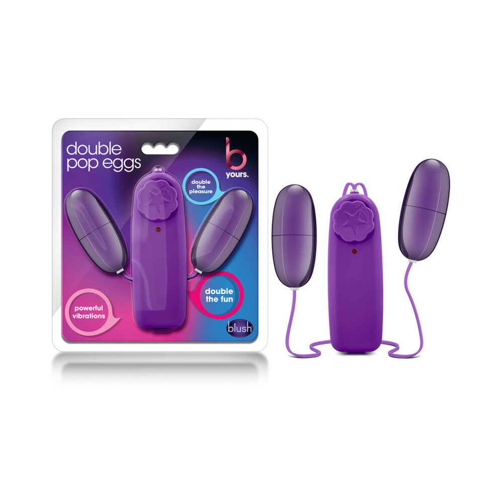 B Yours Double Pop Eggs Remote-Controlled Dual Bullet Vibrator Plum - Fantasies Boutique