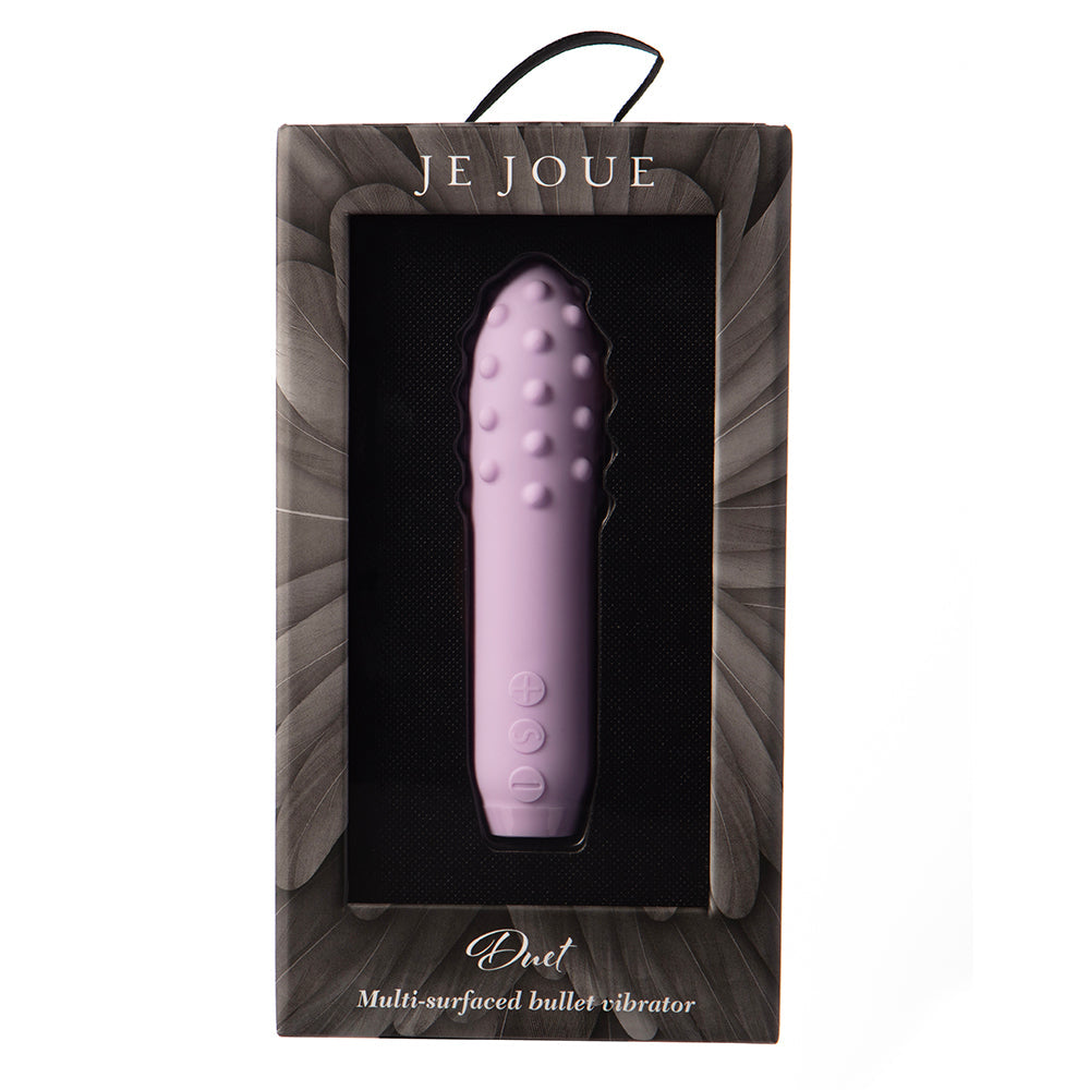 Je Joue Duet Rechargeable Silicone Multi-Surfaced Bullet Vibrator Lilac - Fantasies Boutique