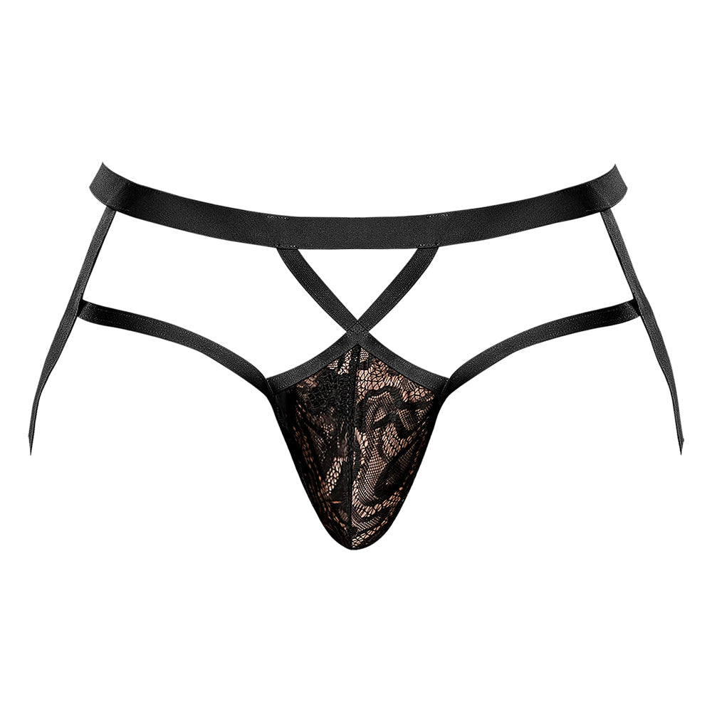 Male Power Lucifer Strappy Jock Black S/M