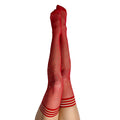 Kixies Joely Rhinestone Fishnet Thigh-High Red Size C - Fantasies Boutique