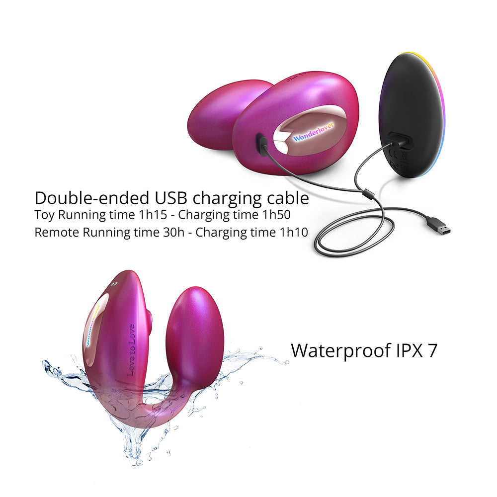 Love to Love Wonderlover with Remote Iridescent Berry - Fantasies Boutique