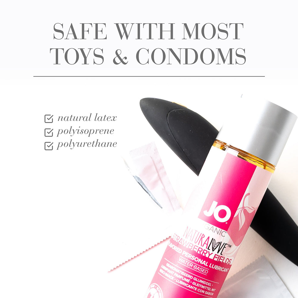 JO NaturaLove Organic Strawberry Fields Flavored Water-Based Lubricant 4 oz.
