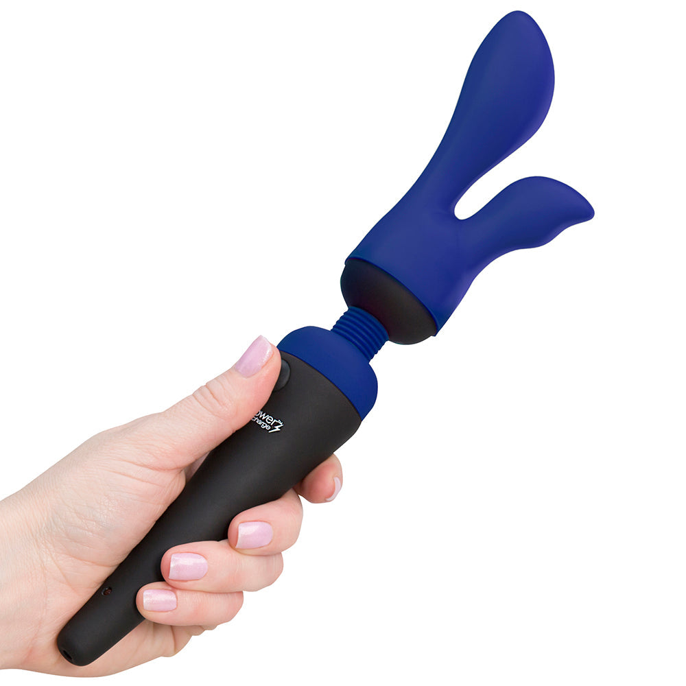 PalmPower PalmSensual Attachments 2-Piece Silicone Massager Heads Blue - Fantasies Boutique