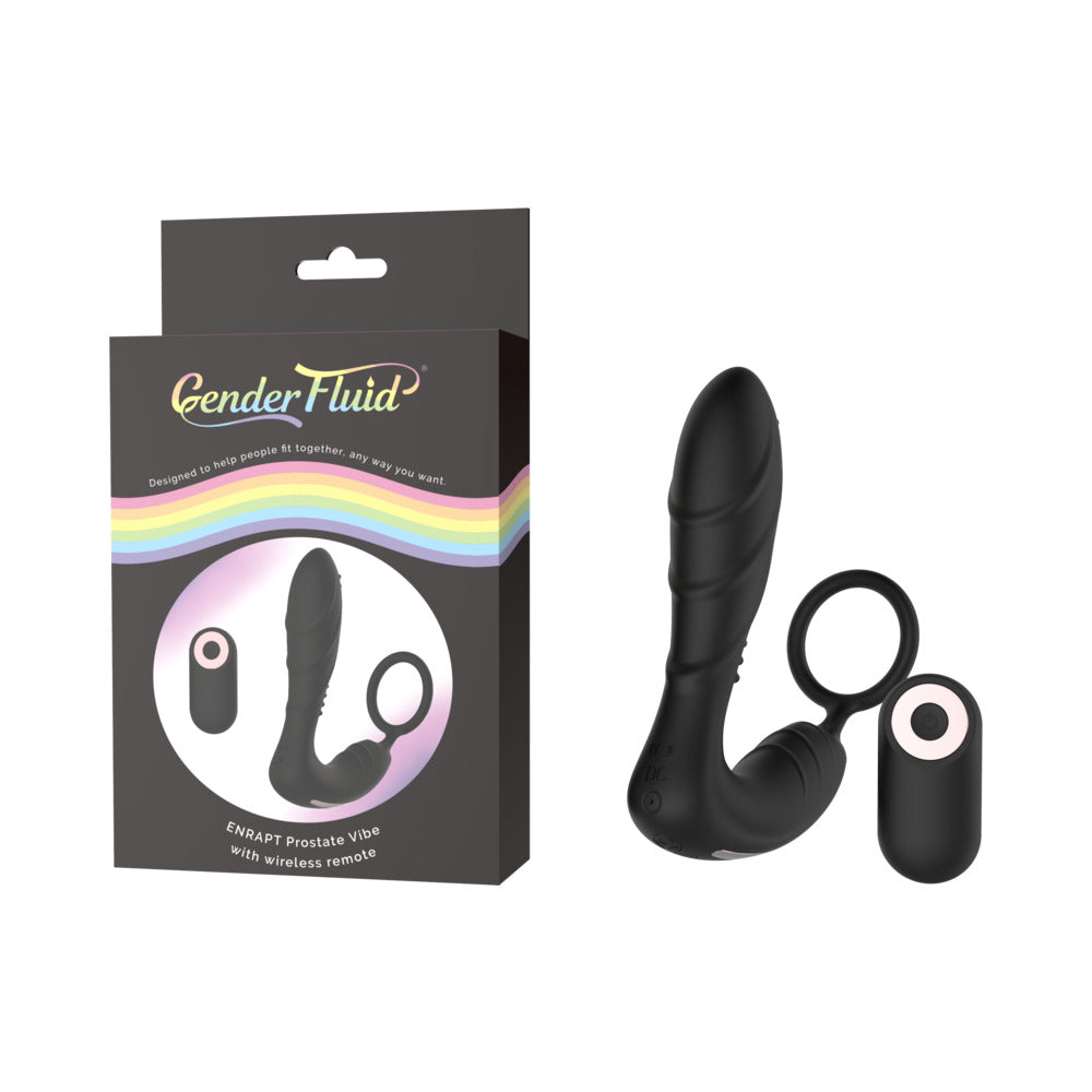 Gender Fluid Frisson Anal Vibe With Remote Silicone Black - Fantasies Boutique