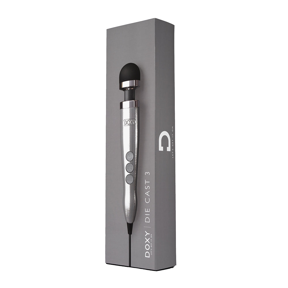 Doxy Die Cast 3 Compact Wand Vibrator Brushed Metal - Fantasies Boutique