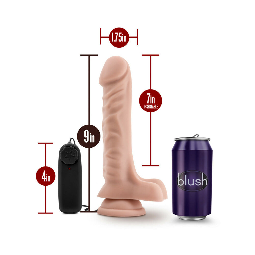 Dr. Skin Dr. James Realistic 9 in. Vibrating Dildo with Balls Beige - Fantasies Boutique