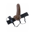 Fetish Fantasy Series 8 in. Vibrating Hollow Strap-On Brown/Black - Fantasies Boutique