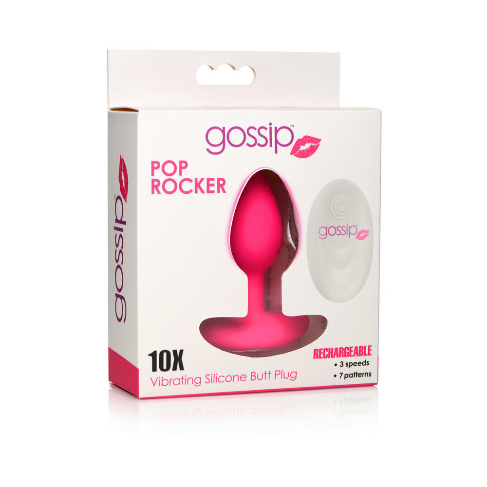 Curve Toys Gossip Pop Rocker Rechargeable Remote-Controlled Silicone Vibrating Anal Plug Magenta - Fantasies Boutique