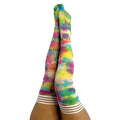 Kixies Gilly Rainbow Tie-Dye Thigh-High Size D - Fantasies Boutique