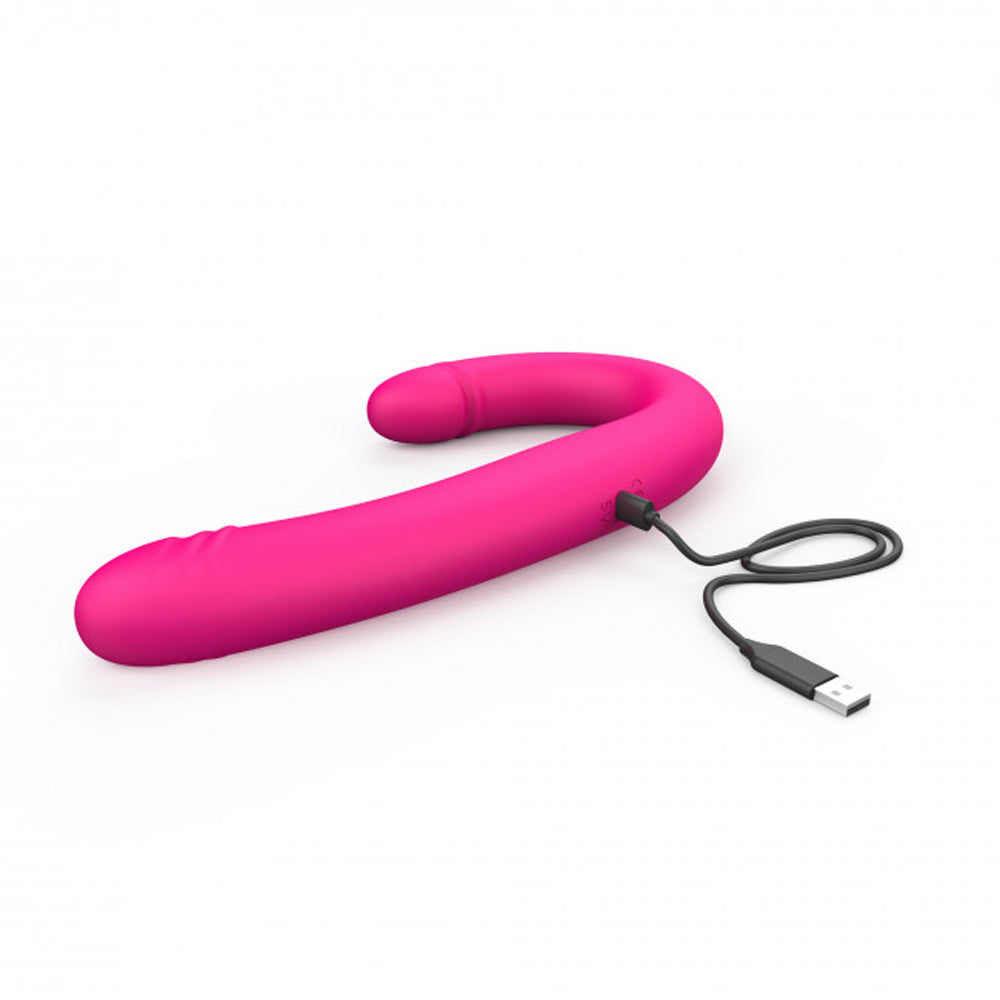 Dorcel Orgasmic Double Do Rechargeable Thrusting & Vibrating Double Dildo Pink - Fantasies Boutique