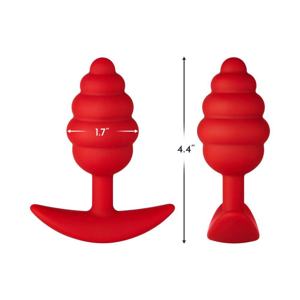 Forto F-83 Spiral Silicone Anal Plug Red