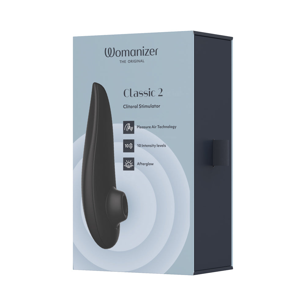 Womanizer Classic 2 Rechargeable Silicone Pleasure Air Clitoral Stimulator Black - Fantasies Boutique