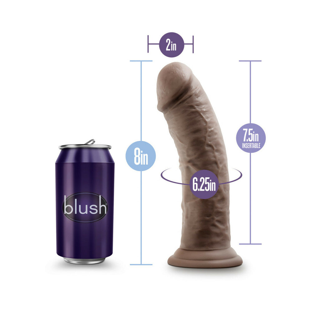 Blush Au Naturel 8 in. Posable Dual Density Dildo with Suction Cup Brown - Fantasies Boutique