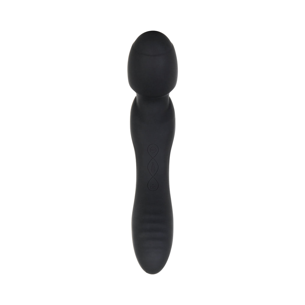 Evolved Wanderlust Rechargeable Dual-Ended Silicone Wand Vibrator Black - Fantasies Boutique