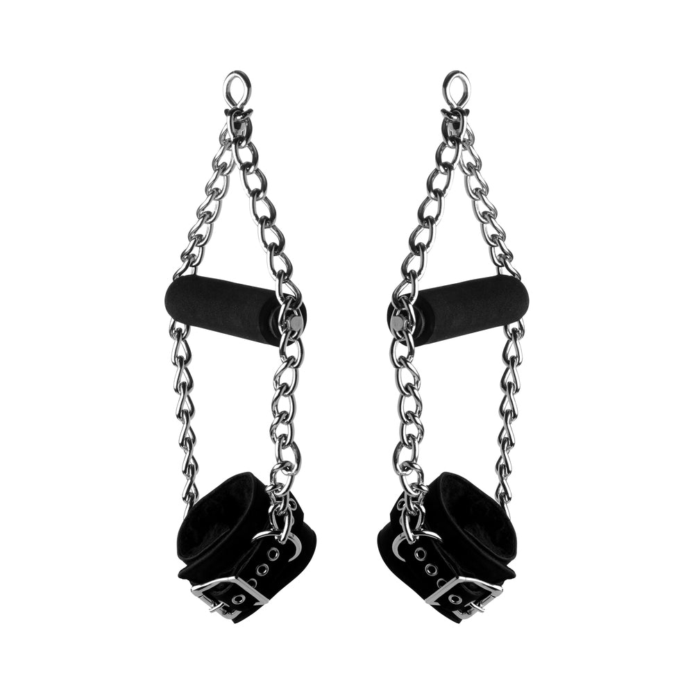 Strict Leather Fur Lined Nubuck Suspension Cuffs with Grip