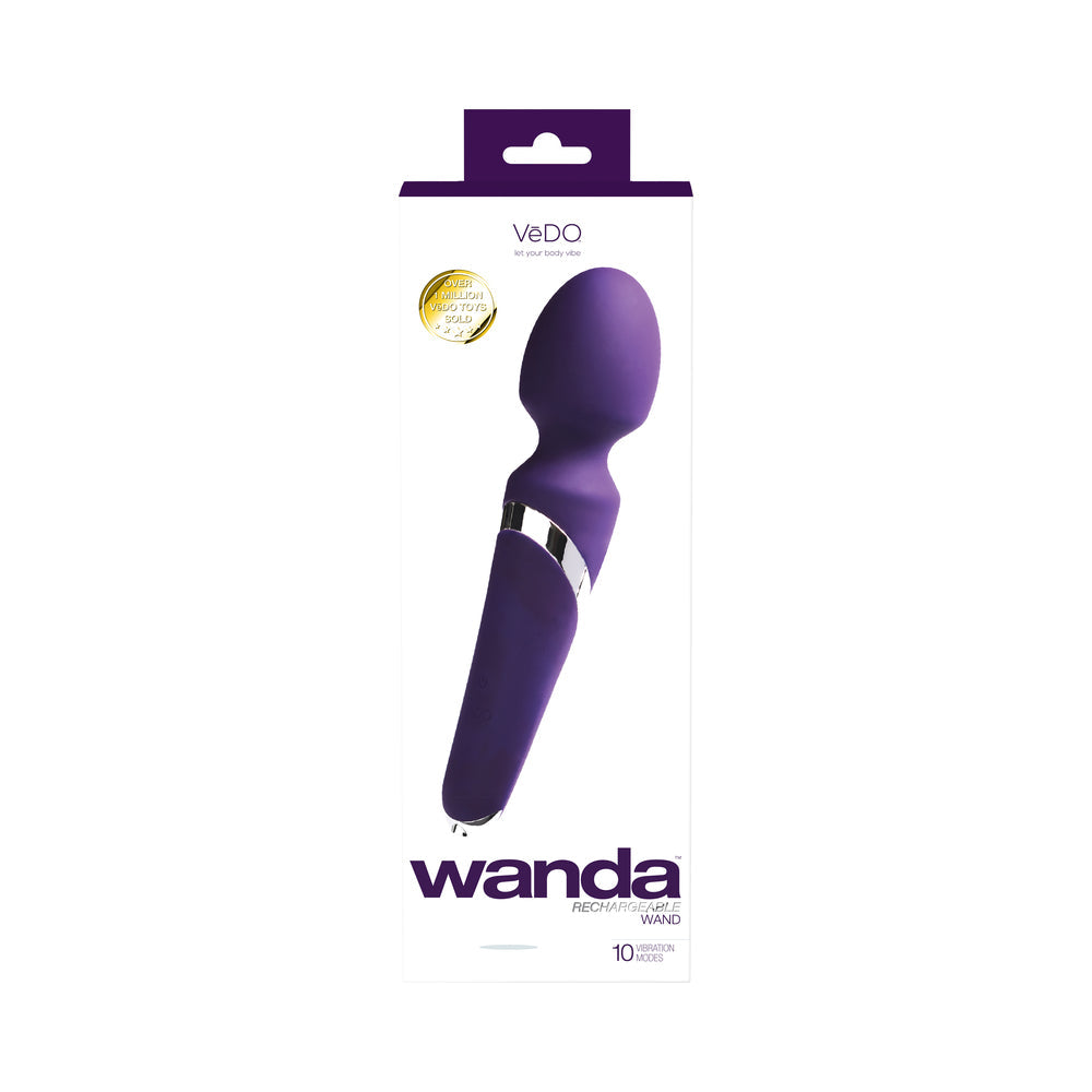 VeDO Wanda Rechargeable Wand Vibe - Deep Purple - Fantasies Boutique