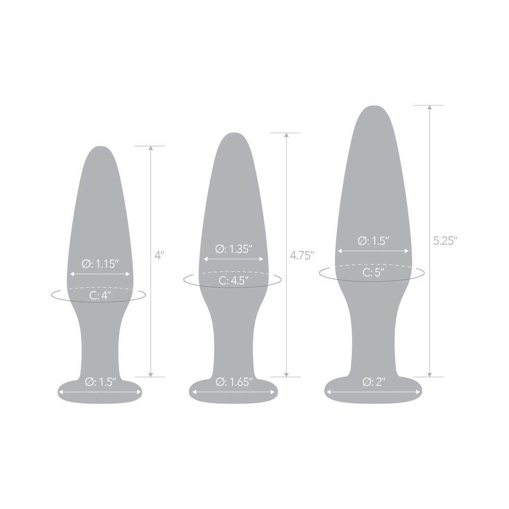 Glas 3-Piece Glass Anal Plug Training Set - Fantasies Boutique