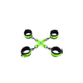 Ouch! Glow in the Dark Hand & Ankle Cuffs With Hogtie Set Neon Green