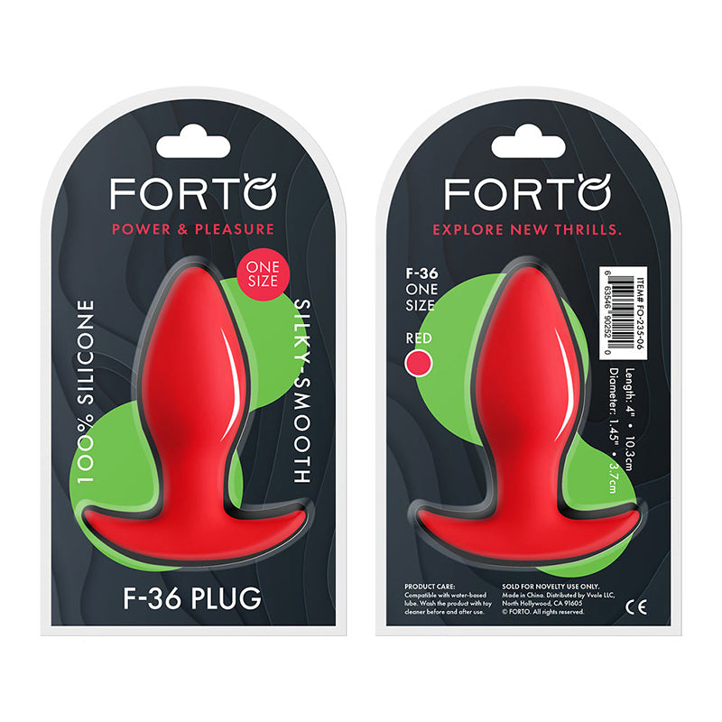 Forto F-36 Silicone T-Plug Red - Fantasies Boutique