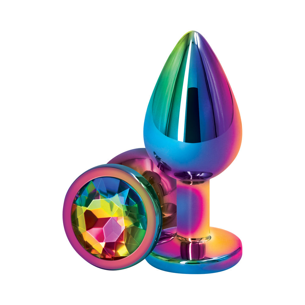 Rear Assets Metal Anal Plug Medium Multicolor/Rainbow - Fantasies Boutique