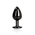Ouch! Round Gem Butt Plug Medium Gunmetal/Diamond