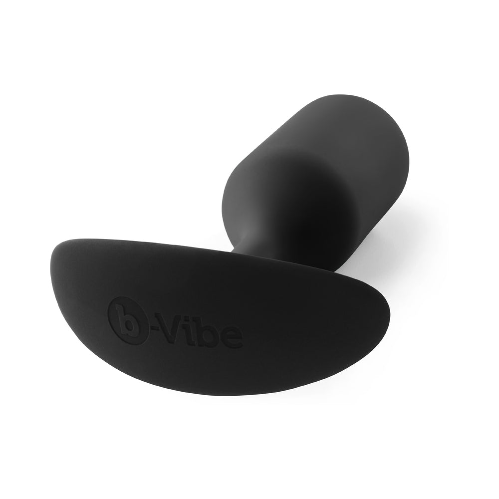 b-Vibe Snug Plug 3 Weighted Silicone Anal Plug Black - Fantasies Boutique