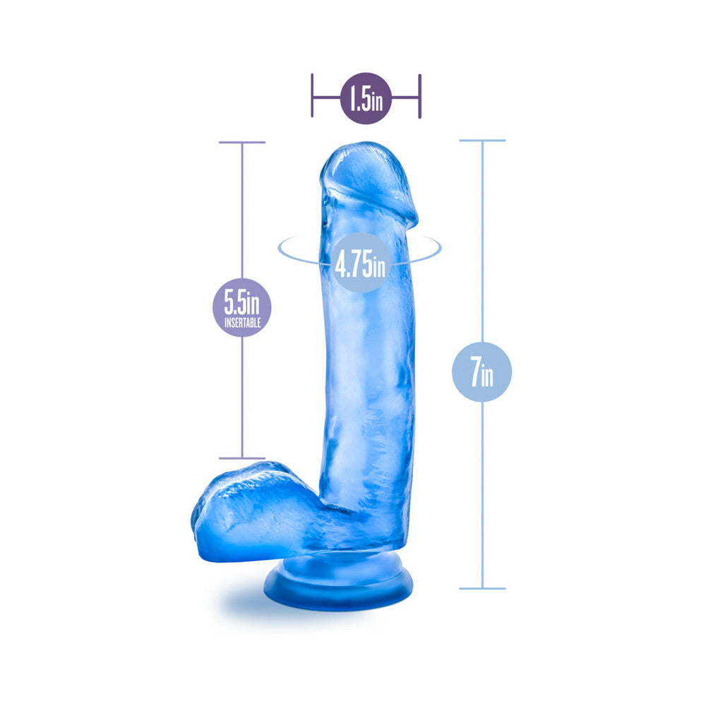 B Yours Sweet 'n Hard 1 Realistic 7 in. Dildo with Balls Blue - Fantasies Boutique