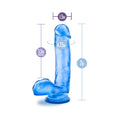 B Yours Sweet 'n Hard 1 Realistic 7 in. Dildo with Balls Blue - Fantasies Boutique