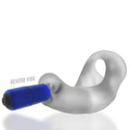 Hunkyjunk Buzzfuck Cock & Ball Sling with Taint Vibrator Clear Ice - Fantasies Boutique