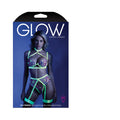 Fantasy Lingerie Glow In A Trance Harness Bra, Garter Belt Neon Chartreuse S/M - Fantasies Boutique