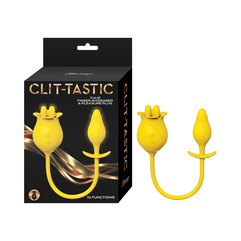 Clit-Tastic Tulip Finger Massager & Pleasure Plug Yellow - Fantasies Boutique