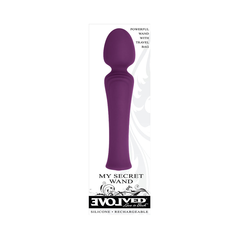 Evolved My Secret Wand Rechargeable Silicone Wand Vibrator Purple - Fantasies Boutique