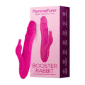 FemmeFunn Vortex Booster Rabbit Rechargeable Silicone Dual Stimulation Rotating Vibrator Pink - Fantasies Boutique