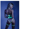 Fantasy Lingerie Glow In A Trance Open-Cup Crotchless Teddy Neon Chartreuse L/XL - Fantasies Boutique