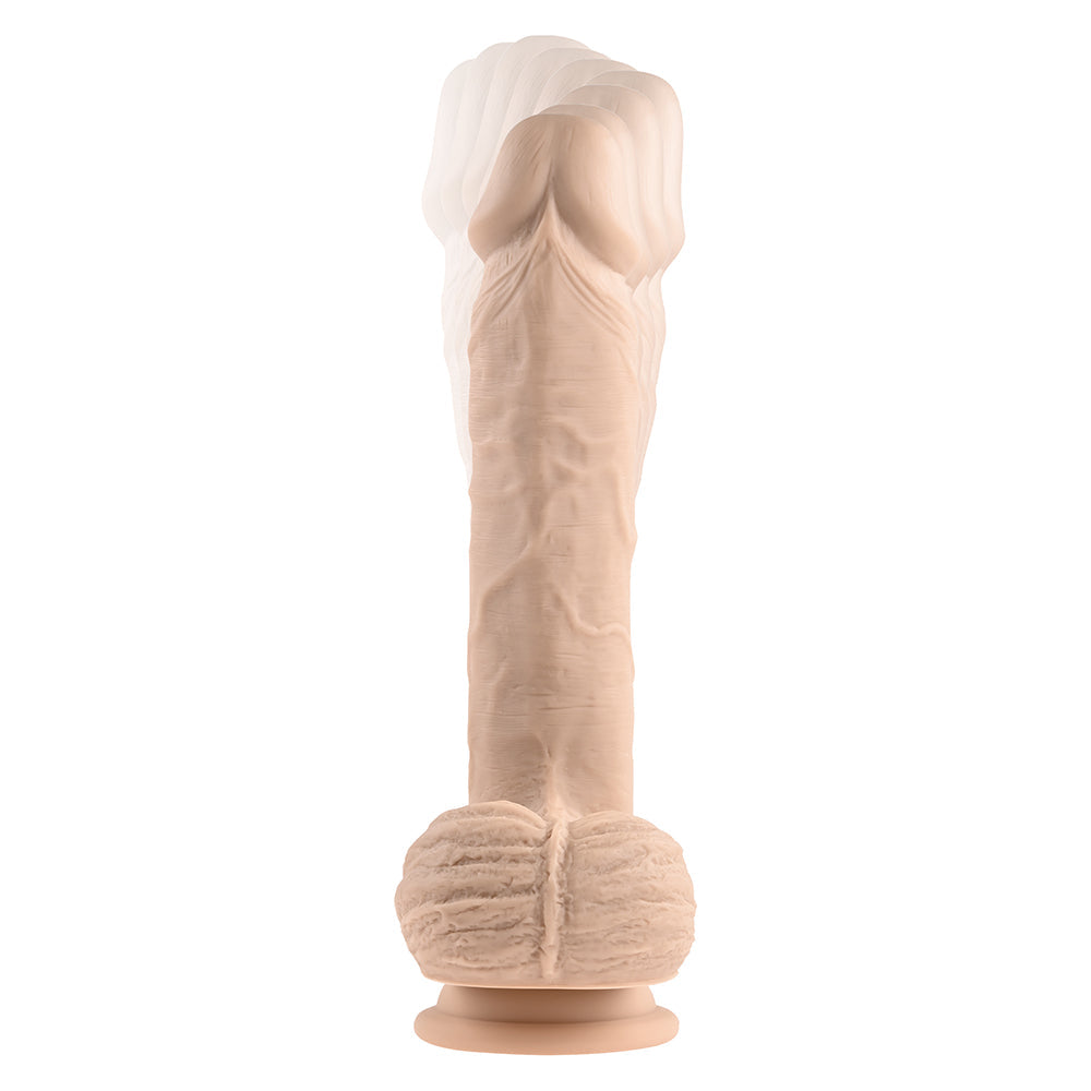 Evolved Full Monty Rechargeable Remote-Controlled Thrusting Twirling 9 in. Silicone Dildo Light - Fantasies Boutique