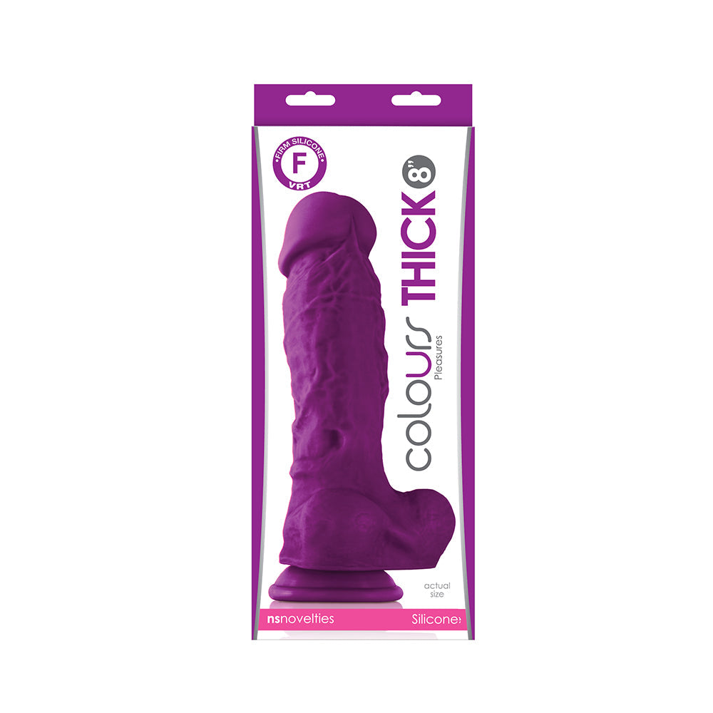 Colours Pleasures Thick 8 in. Dildo Purple - Fantasies Boutique