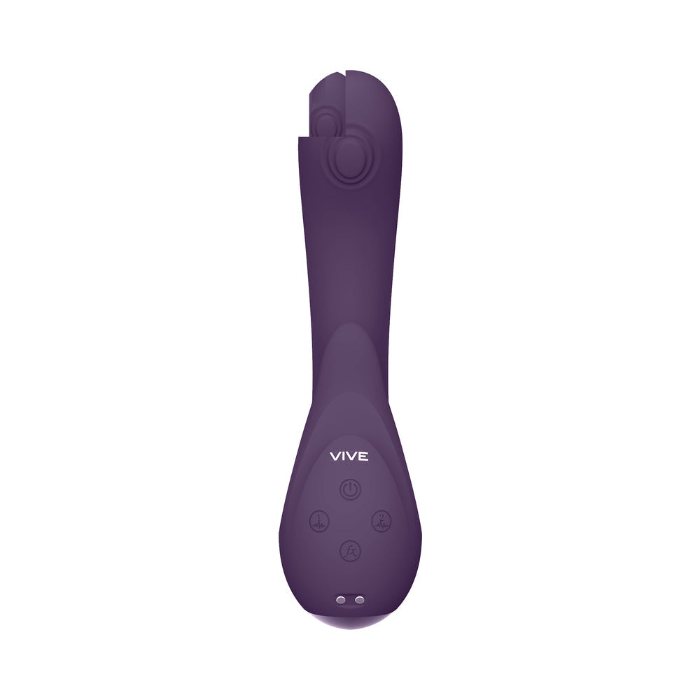 VIVE MIKI Rechargeable Pulse Wave & Flickering Dual Stimulation G-Spot Vibrator Purple - Fantasies Boutique