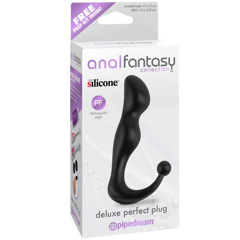 Pipedream Anal Fantasy Collection Silicone Deluxe Perfect Plug Black - Fantasies Boutique